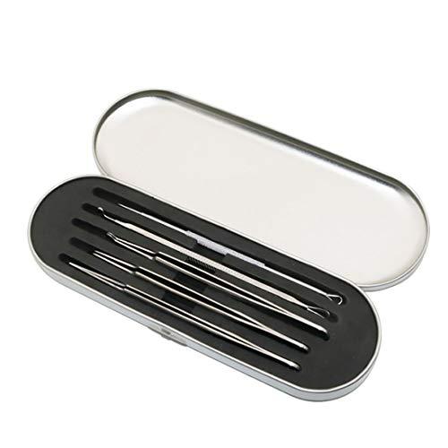 FEITA Blackhead Remover Kit - FEITA Blackhead Tweezers Removal Tool Kit Set - Acne Tweezers Pimple Comedone Extractor With Travel Case (5 Pcs)