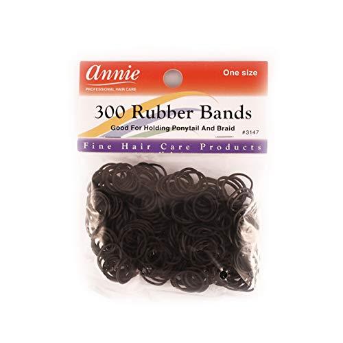 Annie ANNIE 300 RUBBER BANDS WHITE ASSORTED SIZE #3148 ELASTIC HAIR TIE