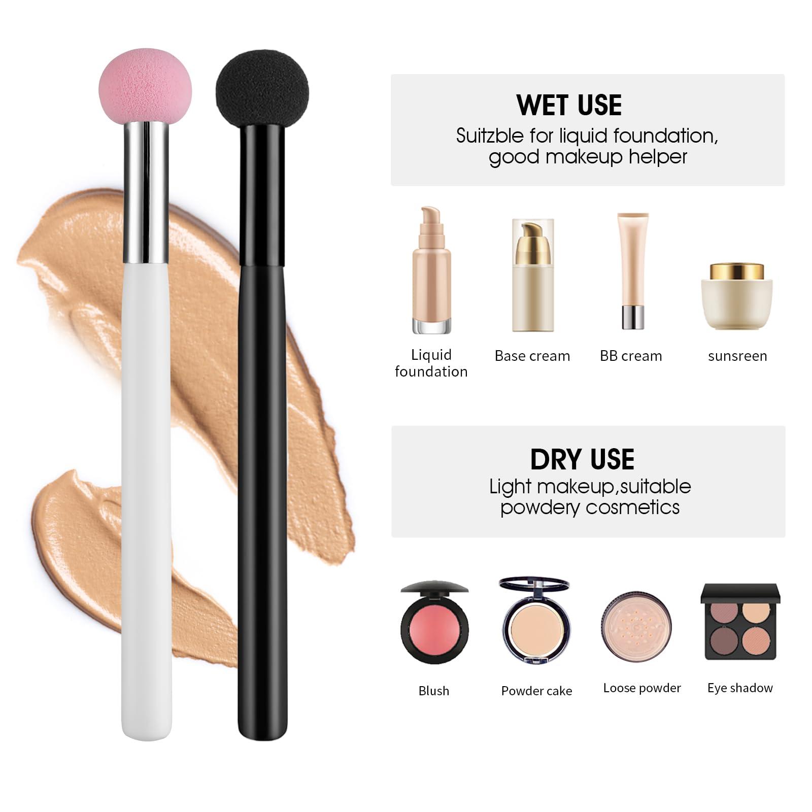 WY LIGHTING LEVEL 6Pcs Foundation Sponge Powder Brush Mushroom Makeup Sponge Brush with Handle Concealer Brush Eyeshadow Makeup Applicator Makeup Puff Sponge for Women Girls Nose Face Cream Setting
