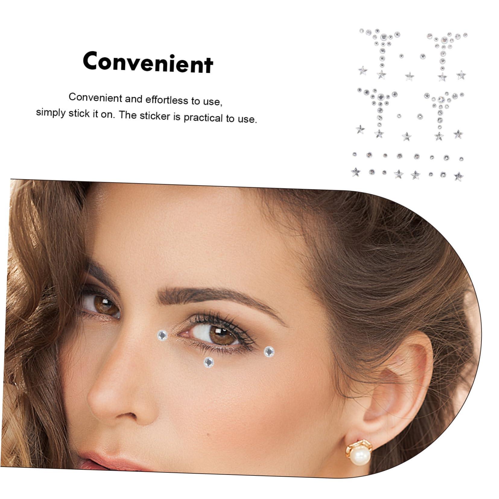 Hemoton Hemoton 1 Sheet Rhinestone Stickers Nail Sticker Face Gems Facial Gems Sticker Face Jewels Stickers Gems for Makeup Eye Sticker Face Jewels Stick on Body Jewels Jewelry Resin