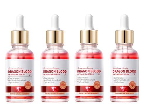 BLDOXJF Facial Anti-Wrinkle SerumDragon Blood Anti-Ageing SerumDragon\'s Blood Essential,All Natural Antioxidant Face Serum Liquid(4Count (Pack of 4))