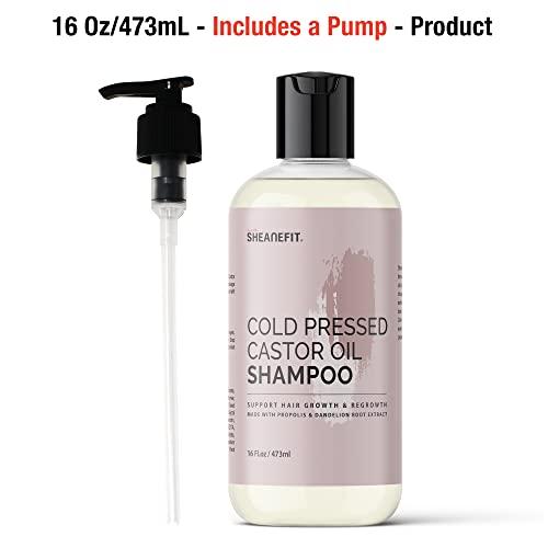 Sheanefit Sheanefit Cold Pressed Castor Oil Daily Shampoo Conditioner 16oz Set Support Hair Growth Nourish Strengthen Hair (Castor Oil Shampoo - 16oz)