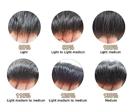 SINGA HAIR Mens Toupee Hairpieces Human Hair System for Men Hair Piece Replacement Natural Lace Front Mens Hair Unit Poly Thin Skin Toupee for Men Wigs 7''X9'' #22R 100% Light to Med-Light Density