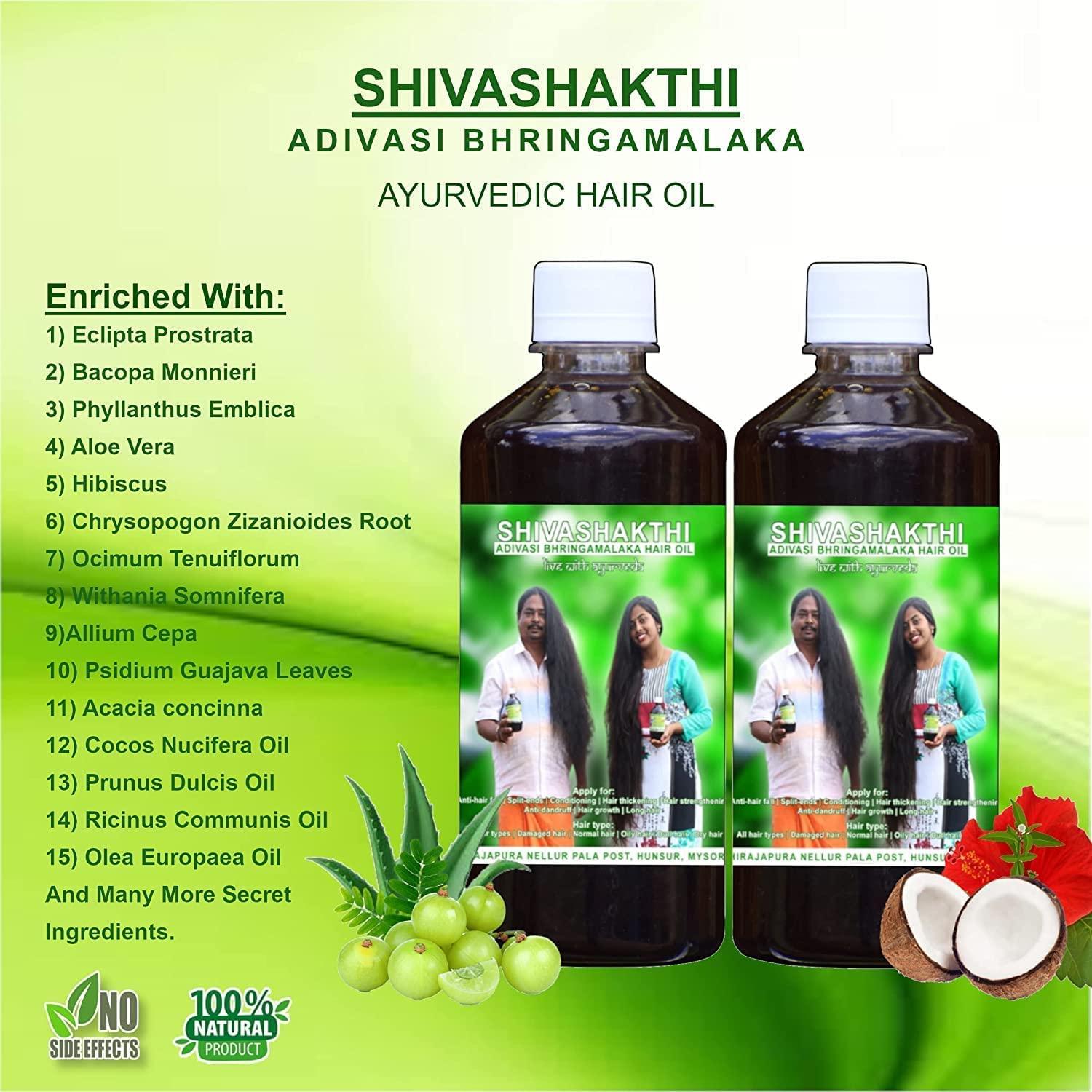 Glamzy Glamzy Shivashakthi Adivasi Bhringamalaka Herbal Hair Oil 250ml, 8.81 Fl Oz, (Pack of 1)