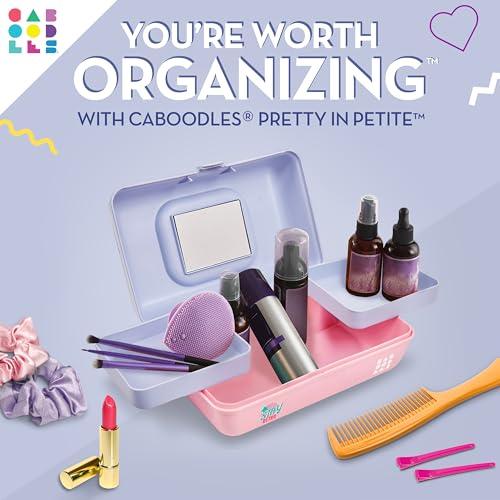 Caboodles Caboodles Pretty in Petite Makeup Box, Two-Tone Periwinkle on Pink, Hard Plastic Organizer Box, 2 Swivel Trays, Fashion Mirror, Secure Latch for Safe Travel
