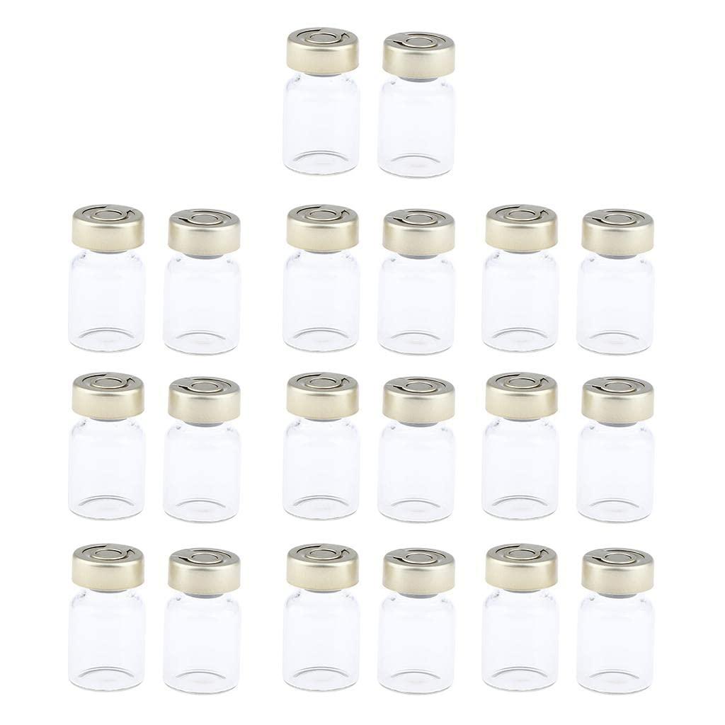 barenx barenx 20Pcs Empty Sterile Glass Sealed Serum Vials Bottles Liquid Containers Transparent - 5ml