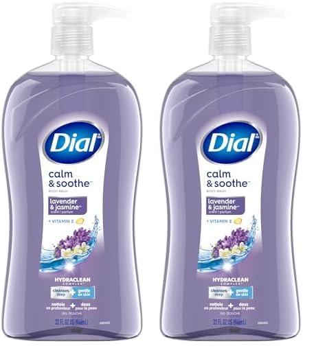 Dial Dial Body Wash, Calm & Soothe Lavender & Jasmine Scent, 32 fl oz (Pack of 2)