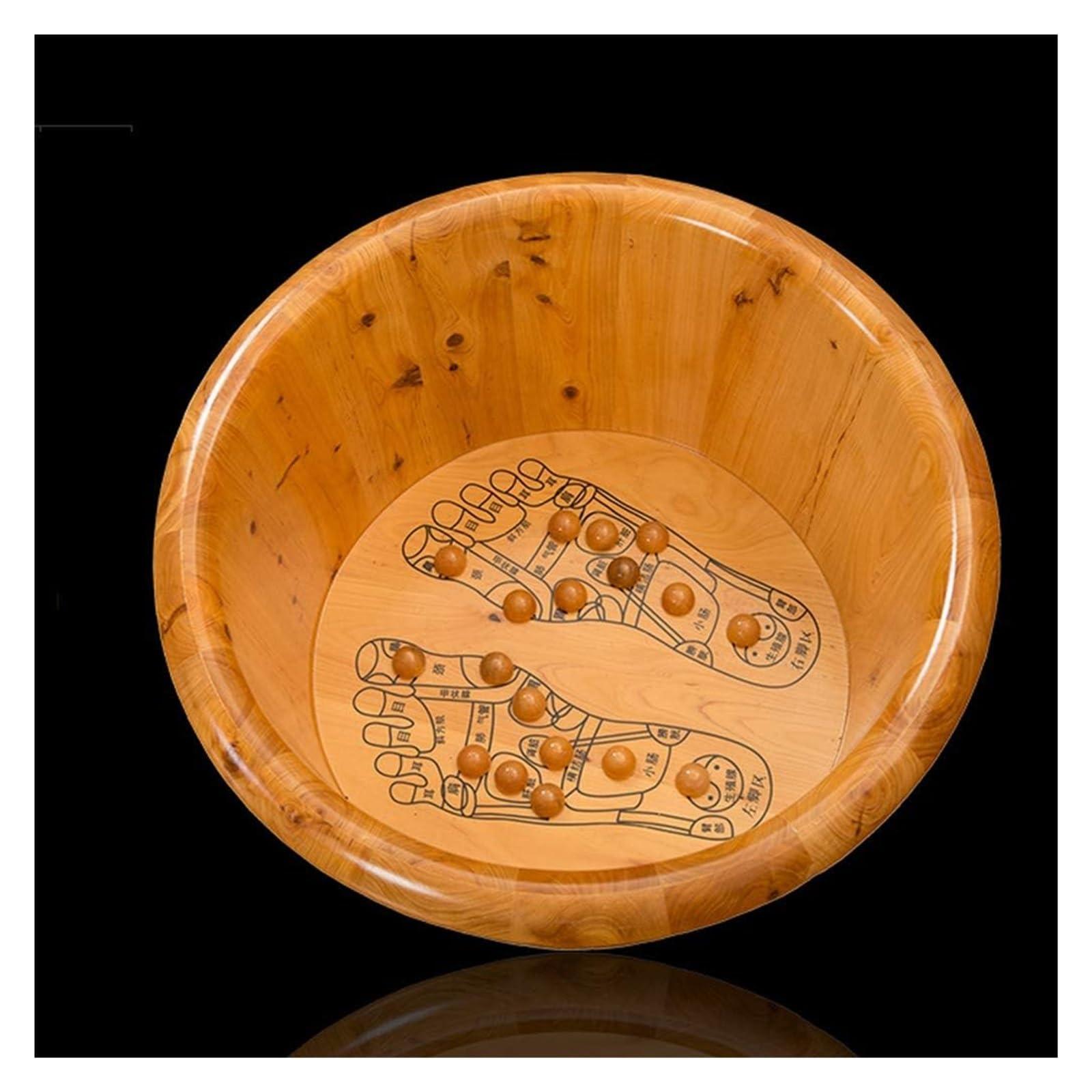 IFGSIWRIJIKWJJEA Wooden Foot Basin,Wood Foot Tub, Wooden Foot Basin Solid Wood Foot Tub,Cedar Foot Bath Barrel,Pedicure Bowl Spa Massage Cedar Pedicure Barrels, (Color : with Lid) (with Lid)