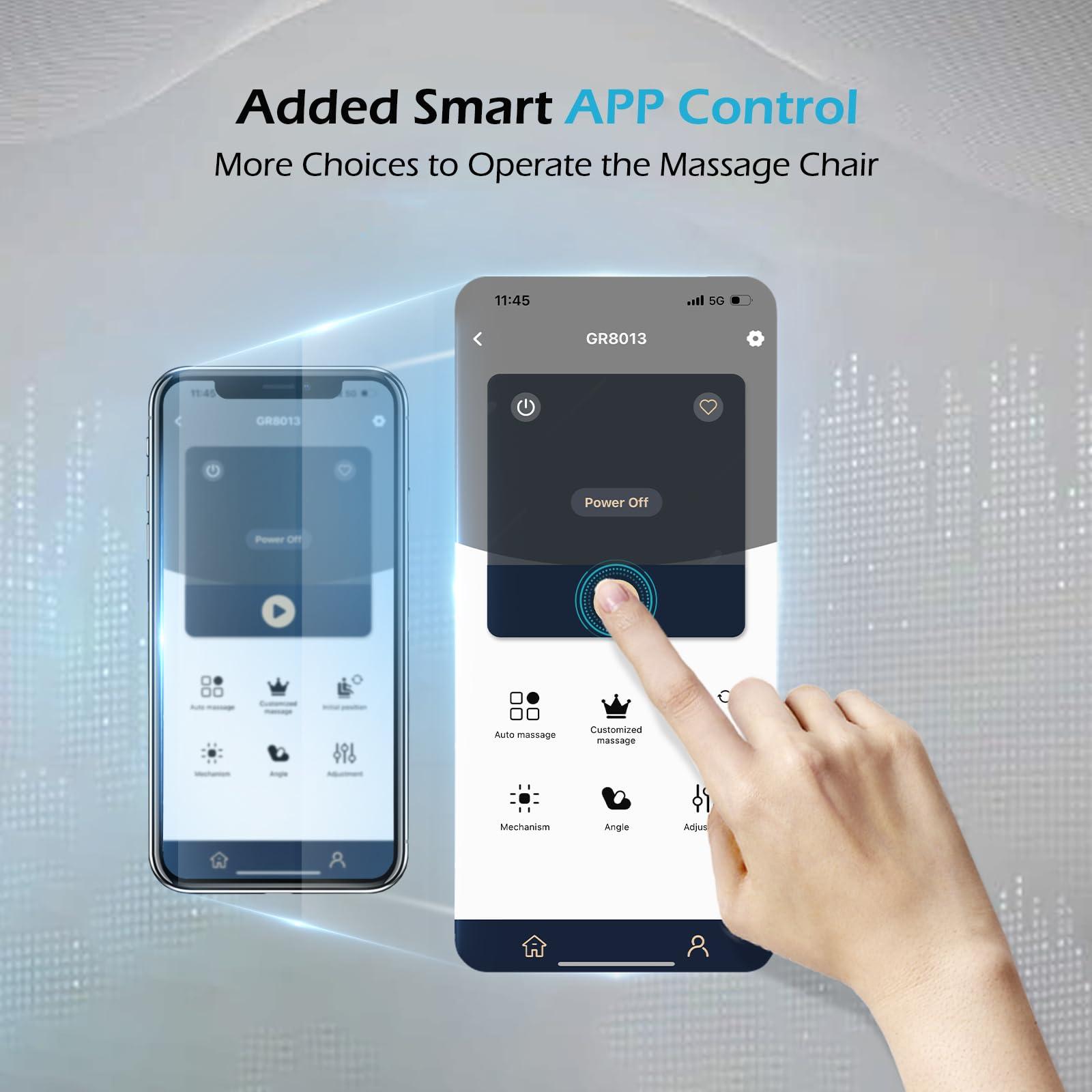 BOSSCARE BOSSCARE 2025 Full Body Zero Gravity Massage Chair, APP Control Shiatsu Massaging Recliner with Foot Roller, Back Heated, Bluetooth Speaker, Touch Screen for Family & Friends