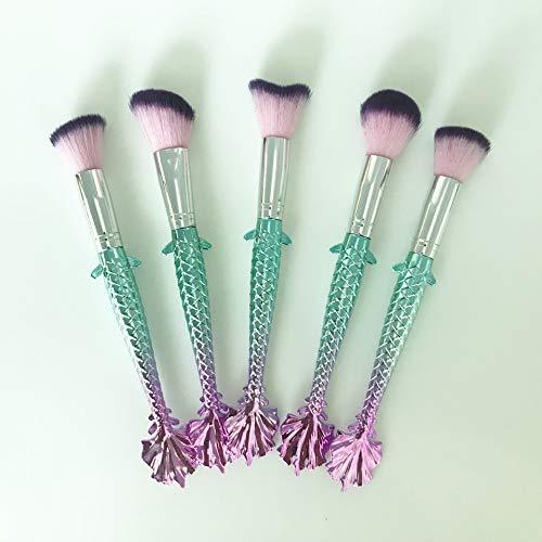 DUOER HOME-Makeup Brush Sets Makeup Brush Sets 7 Mermaid Makeup Brush Gradient Fishtail Makeup Brush Makeup Brush Mermaid Makeup Kit Portable Beauty Brush Makeup Brush (Color : Multi-Colored)