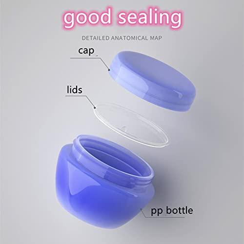 SHUILING Travel Size Containers, 12pcs Empty Plastic Cosmetic Cream Jars Leak-proof with Lids for Cosmetic Makeup Salves Ointments Bead, Sample Jars Travel Accessories for Face Hand Cream (50 Grams,green)