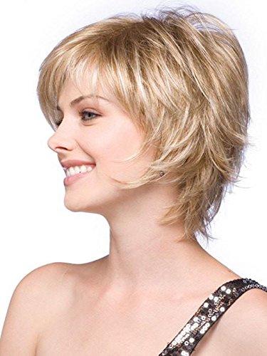 Noriko & Maxwigs Sky Large Cap Wig Color Silver Stone - Short 5\" Razored Bob Feathered Layers Wispy Ends Synthetic Open Weft Bundle w/Comb, MaxWigs Hairloss Booklet