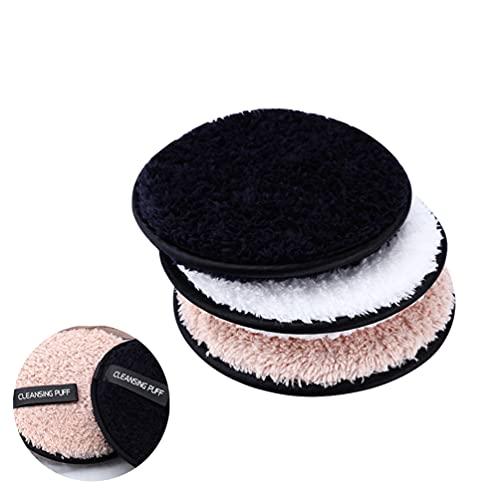 SOLUSTRE SOLUSTRE 3Pcs Makeup Remover Sponge Soft Makeup Powder Puff Reusable & Washable Beauty Cosmetic Clean Powder Puff for Women, White+ Coffee+ Black