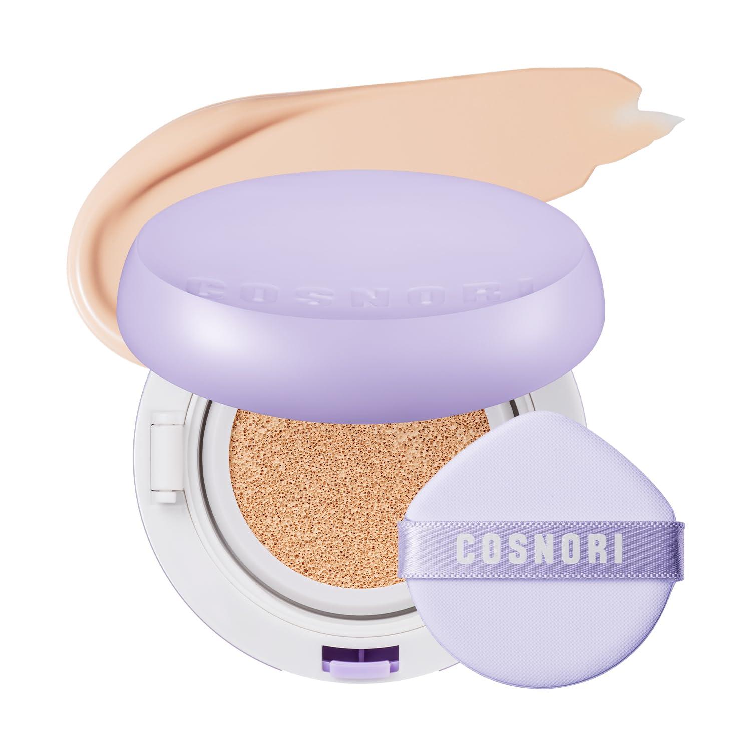 COSNORI COSNORI Panthenol Barrier Cushion Foundation -Lightweight Formula to Cover Pores & Blemishes Moisture Dewy Glowing Finish Long Wearing Formula, 0.41 fl.oz. (01 Ivory)
