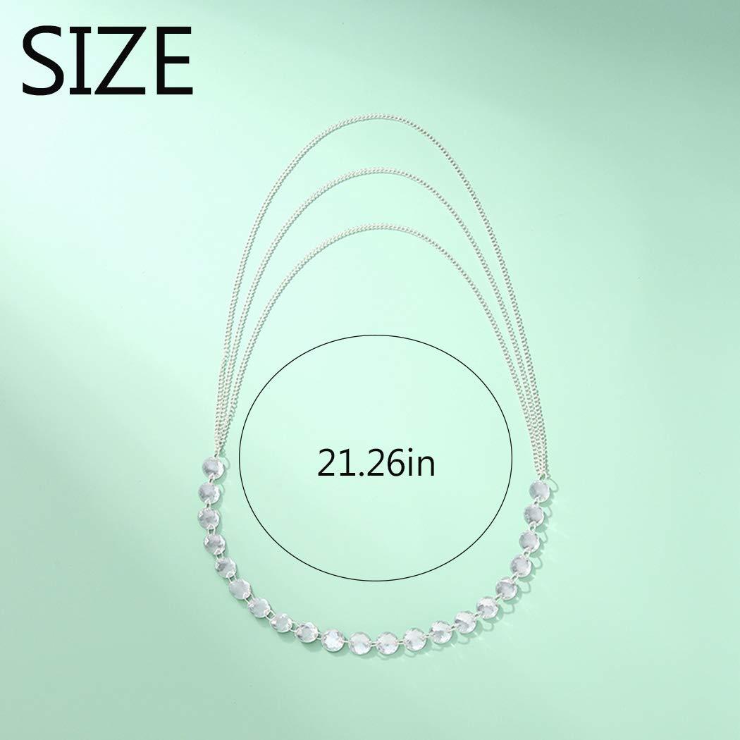 Edary Edary Boho Crystal Head Chain Tassel Headband Wedding Headpiece Hair Jewelry Accessory for Women. (Silver)