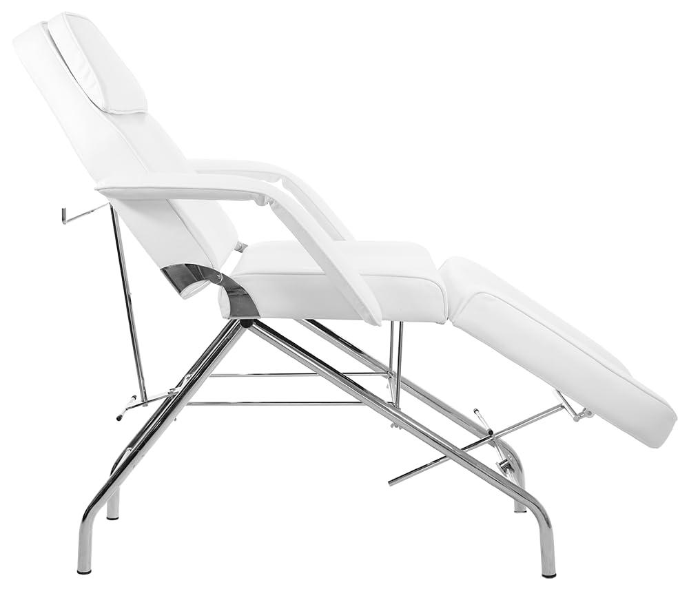 SKINACT SKINACT Basic Facial Chair with Free Stool, Facial Bed, Massage Table (White)