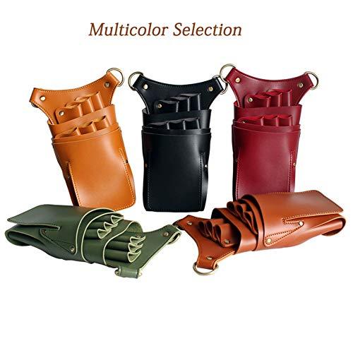 boshiho Scissor Holster Pouch,Boshiho PU Leather Salon Barber Hairdressing Scissors Holster Detachable Hair Stylist Tools Bag Comb Shear Holster with Waist Shoulder Belt (Brown3)