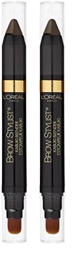 LOral Paris L\'Oreal Paris Brow Stylist Kabuki Blender Brow Crayon, Brunette, 0.05 oz. (Pack of 2)