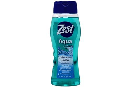Zest Zest Body Wash Aqua with Vitamin-E Hydrating 18 Ounce (Pack of 3)