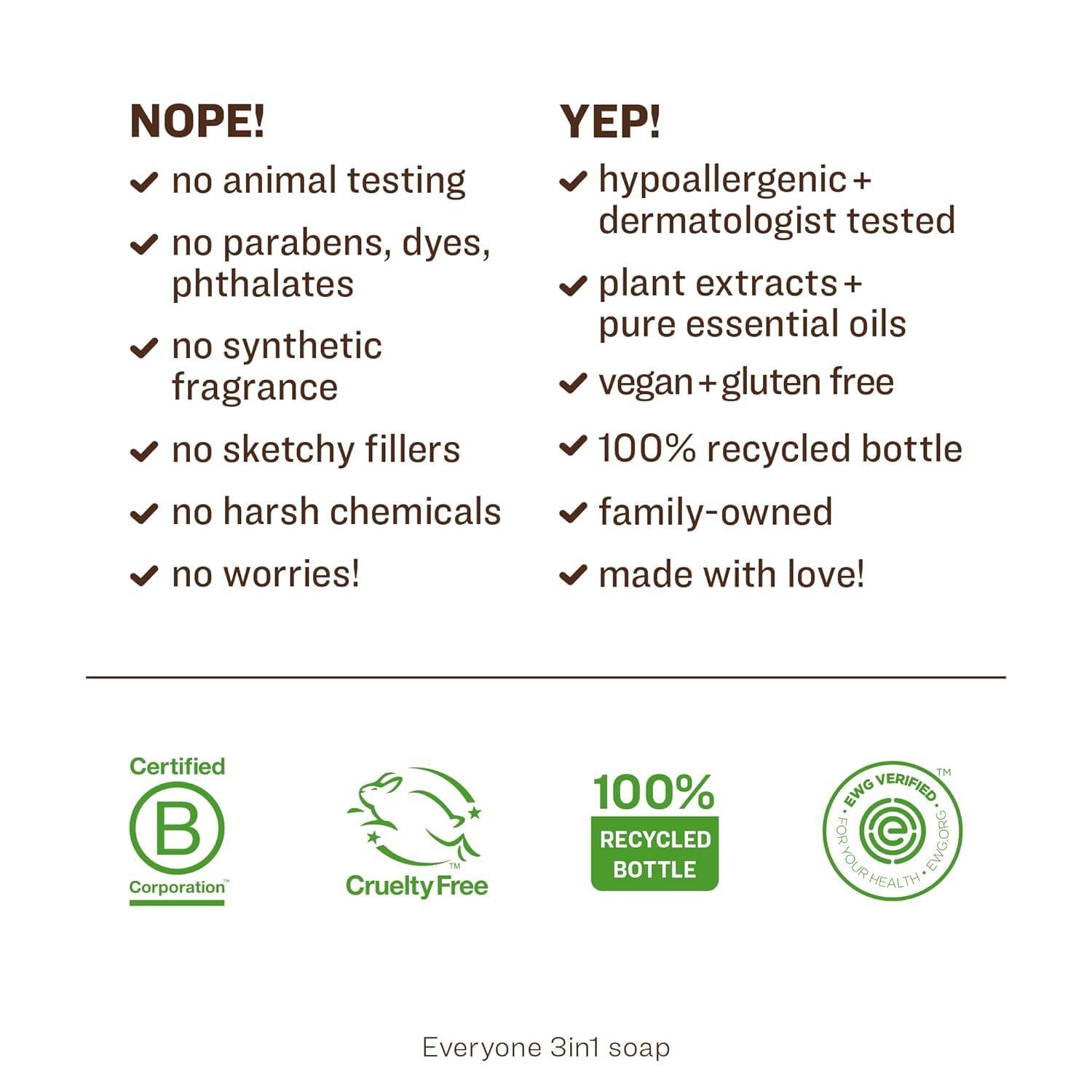 EO Everyone 3-in-1 Kids Soap, Body Wash, Bubble Bath, Shampoo, 32 Ounce (Pack of 4), Tropical Coconut, Coconut Cleanser with Plant Extracts and Pure Essential Oils