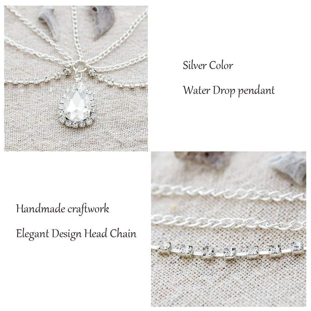 BAROGIRL Barogirl Head Chain Wedding Rhinestones Boho Bridal Headpiece for Women