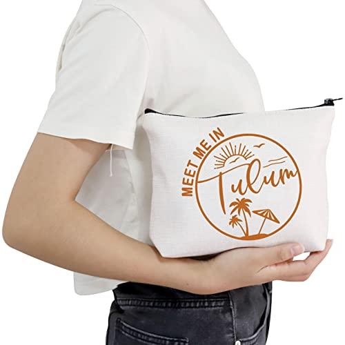POFULL POFULL TULUM Mexico Gift Meet Me In TULUM Travel Cosmetic Pouch Tulum Wedding Welcome Gift (Tulum bag)