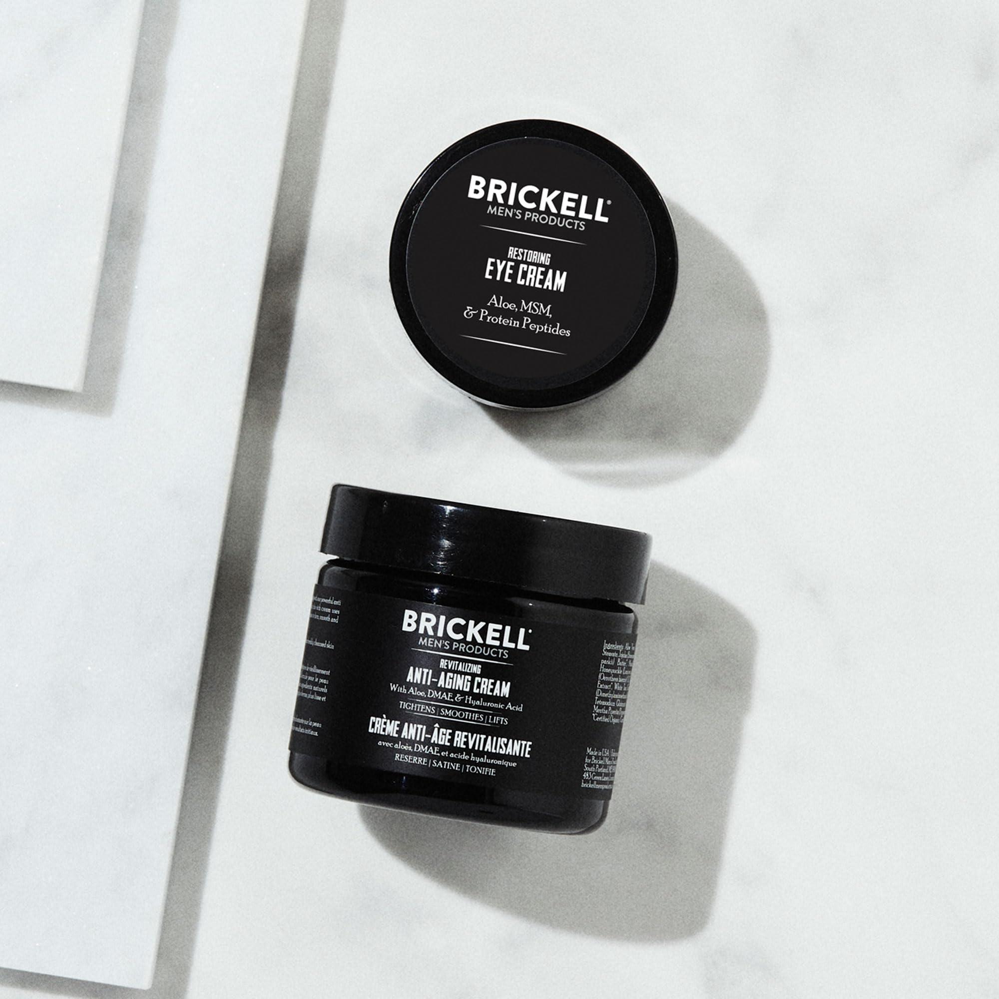 Brickell Men's Products Brickell Men\'s Ultimate Anti-Aging Routine, Anti-Wrinkle, Night Face Cream and Eye Cream to Reduce Puffiness, Wrinkles, Dark Circles, Under Eye Bags, Natural and Organic, Scented