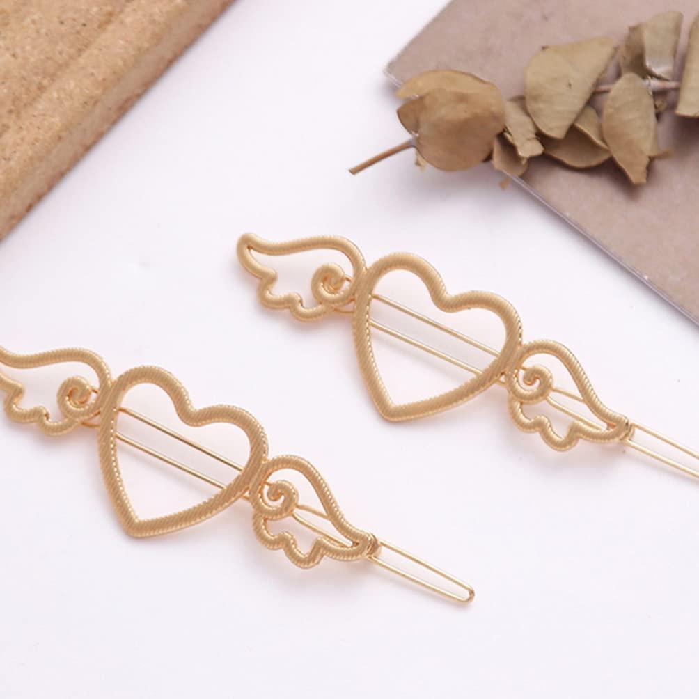 Beaupretty Beaupretty 2pcs Hairpin Angel Hair Clip Wing Hair Grips Heart Hair Clip Hair Styling Pin Hair Styling Grip Hair Styling Holder Heart Barrettes Heart Hair Grips Wing Hair Pin