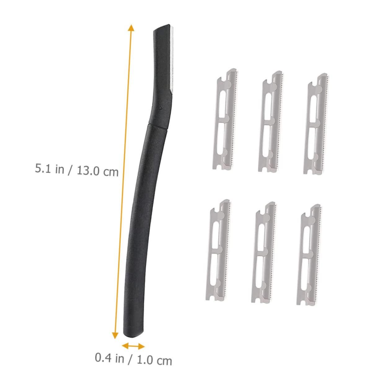 MUSISALY MUSISALY Men's Eyebrow Trimmer Lightweight with 6 Replacement Blades Black for Travel Home Use