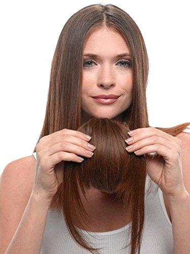 Hairdo & Maxwigs Clip in Bangs 5\" Long Front Color R29S+ Glazed Strawberry - Hairdo Extensions 9.5\" Face Framing Sides Tru2Life 100% Heat Friendly Synthetic Hairpiece Flequillo Postizo con Pinzas Maxwigs Booklet
