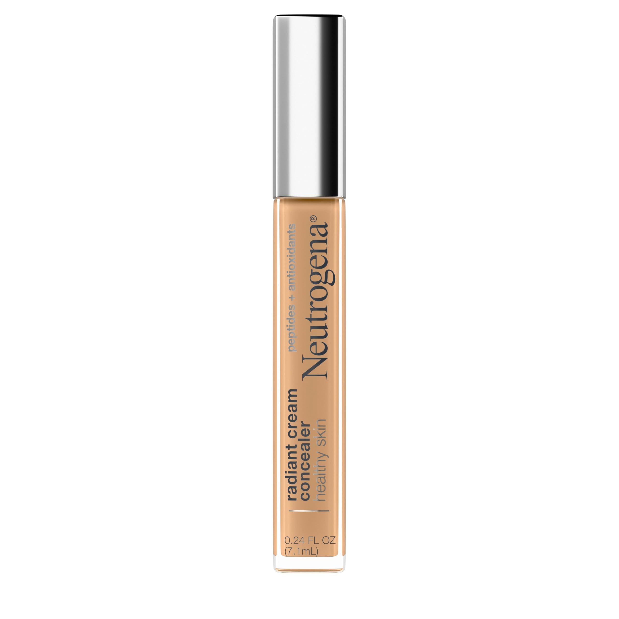 Neutrogena Neutrogena Healthy Skin Radiant Brightening Cream Concealer with Peptides & Vitamin E Antioxidant, Lightweight Perfecting Concealer Cream, Non-Comedogenic, Hazelnut Medium 01 warm undertones, 0.24 oz