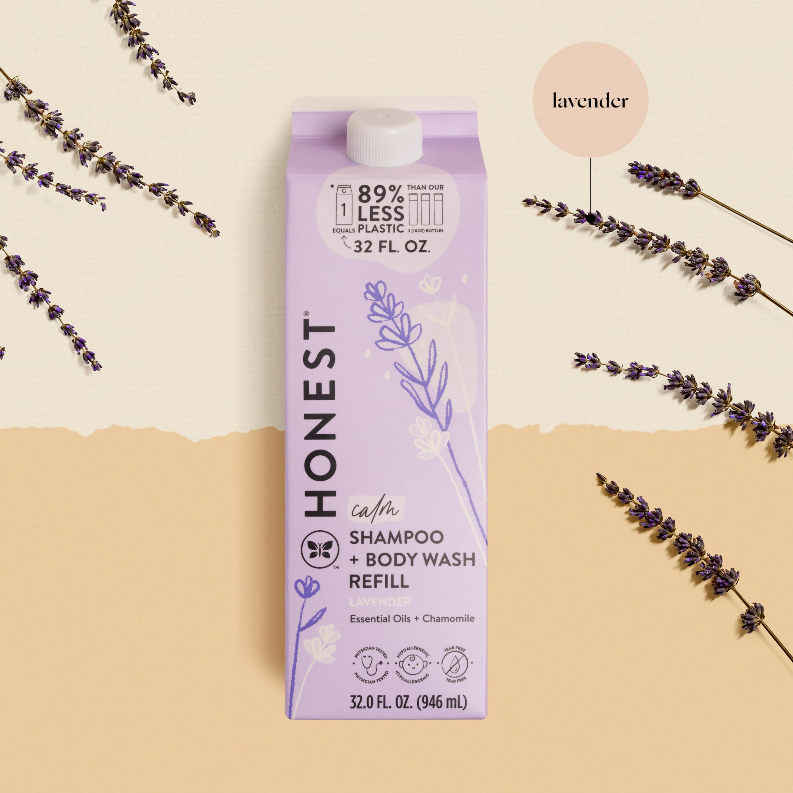 The Honest Company The Honest Company 2-in-1 Cleansing Shampoo + Body Wash Refill Carton | Gentle for Baby | Naturally Derived, Tear-Free, Hypoallergenic | Lavender Calm, 32 fl oz