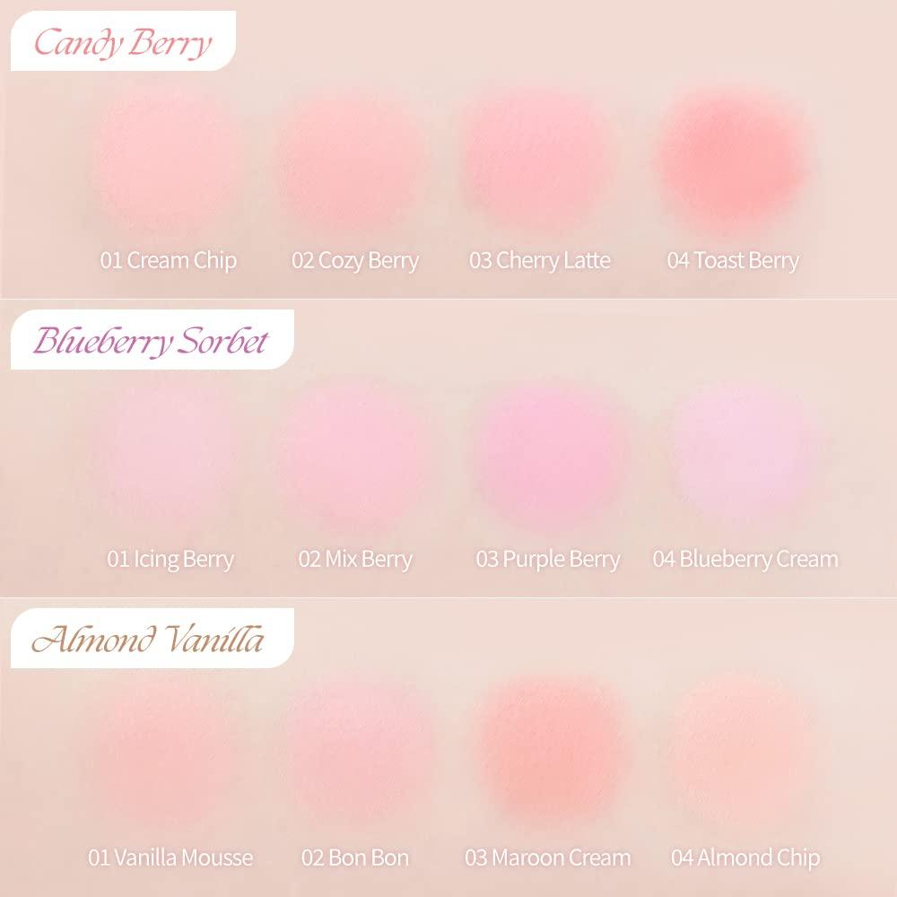 dasique Dasique Blending Mood Cheek (09 Almond Vanilla) | 4 Blendable Shades in Lightweight Smooth Powder | Vegan | Blush