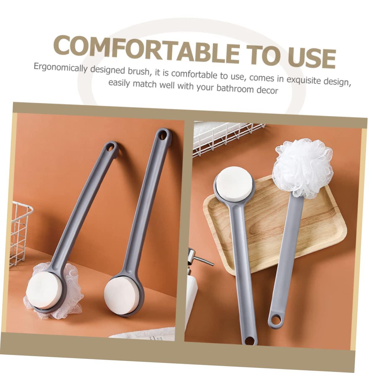IWOWHERO IWOWHERO Long Handle Bath Brush Bath Sponges Shower Puff with Handle Bath Accessories Handle Body Brush Skin Body Brush Bathing Sponge Body Spa Brush Scrubber Shower Body Brush Pp Grey