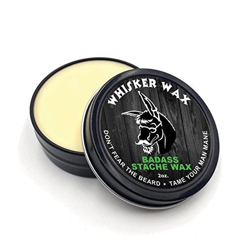 Badass Beard Care Badass Beard Care Mustache Wax For Men, 2 oz - Made with All Natural Butters and Waxes, Medium Hold, Keeps Mustache Looking and Feeling Natural and Soft