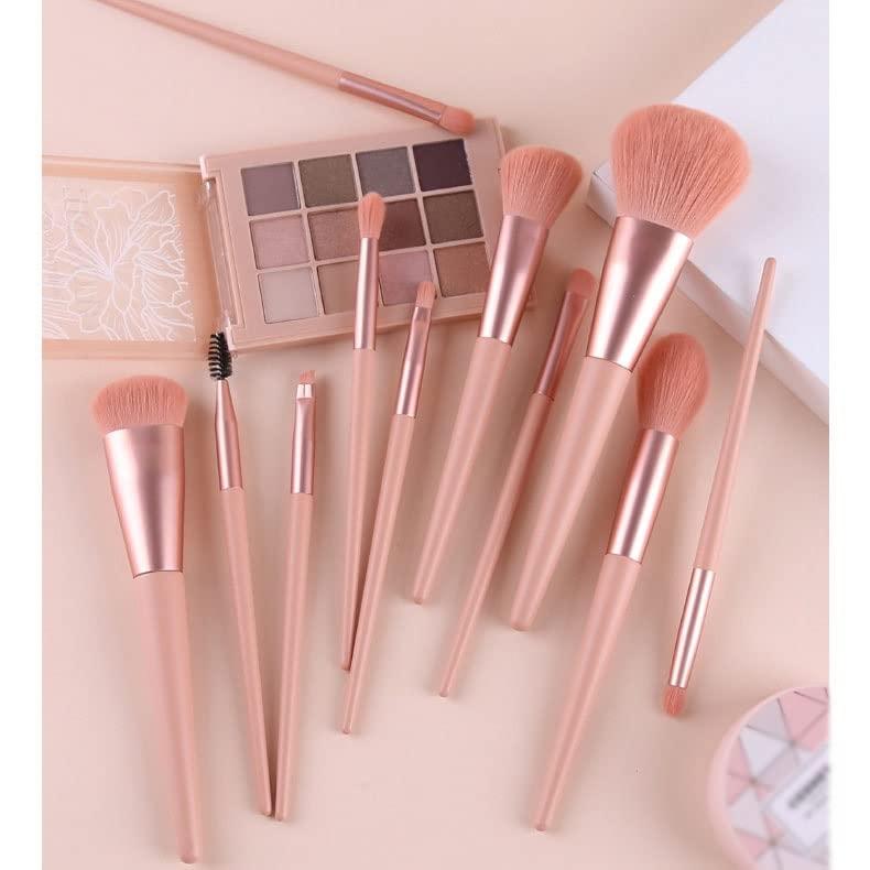 JMKJMJP JMKJMJP Eye Shadow Brush Makeup Bag Powder Eye Shadow Blusher Brush Wood Handle 11 Piece Makeup Brush Set(1,D)