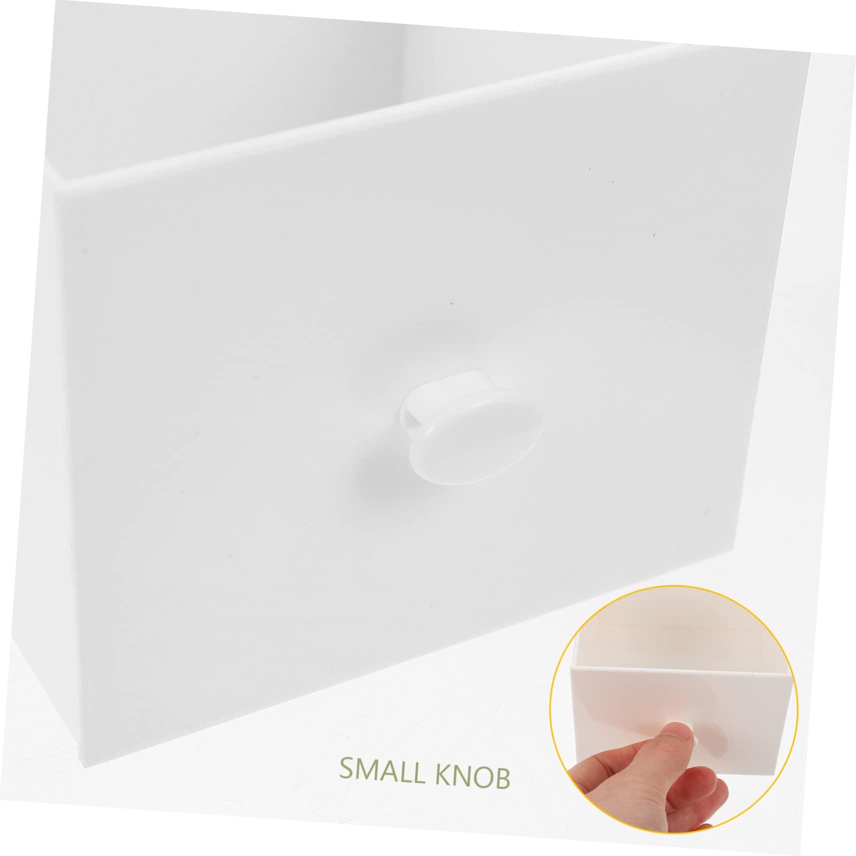 Hoement Hoement 2pcs Storage Box Holder Canisters Organiser Compartments Skincare Baskets Makeup Organizers and Storage Office Organization Make up Brushes Holder Cabinet Hat Pot Chrome White