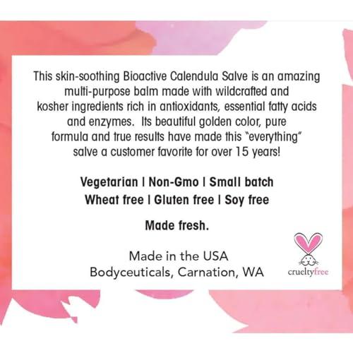 Bodyceuticals Bodyceuticals Bioactive Calendula Salve Jar with Beeswax Antioxidant-Rich Multi-Purpose Balm for Skin | Nourishing | Gluten free | Soy free | non-GMO | recyclable tube | Travel-Friendly | 2 oz