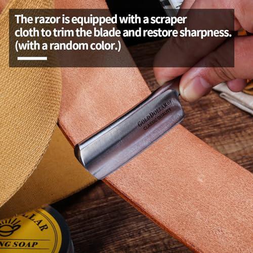Gold Dollar Gold Dollar Retro Shaving For Men Acrylic Handle Straight Razor Barber Shaving Ready Without Stabilizer Scraper Cloth Kit