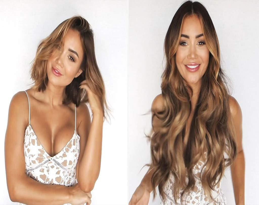 Drasawee Drasawee 1 Gram Micro Ring Loop Fish Line Hair Extensions Wavy Long Remy Hair Extensions Women\'s Wigs-Gift 20\'\' 100 strands/set 20#