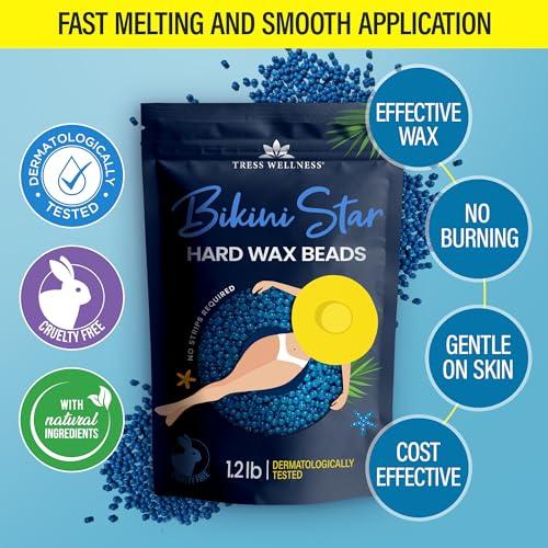 Tress Wellness Tress Wellness Hard wax beads for hair removal - For sensitive skin - Bikini Star 1.2lb