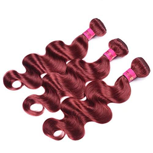 FEEL ME 8A Mink Brazilian Hair Weave 3 Bundles Unprocessed Brazilian Body Wave Virgin Hair Extension Color 33 Human Hair Bundles(14 16 18)