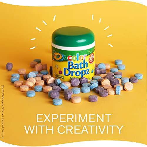 Crayola Taste Beauty Crayola Color Bath Dropz for Ages 3 and Up, Colorful Bath Bombs for Kids, 60 Tablets