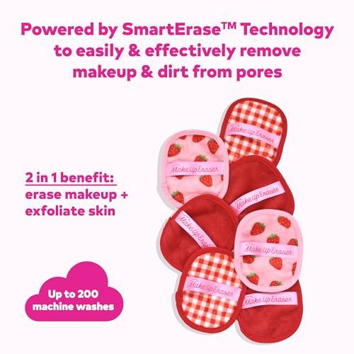 Makeup Eraser The Original Makeup Eraser, 7-Day Set, Erase All Makeup with Just Water, Including Waterproof Mascara, Eyeliner, Foundation, Lipstick, Sunscreen, and More! Strawberry Fields, 7ct.