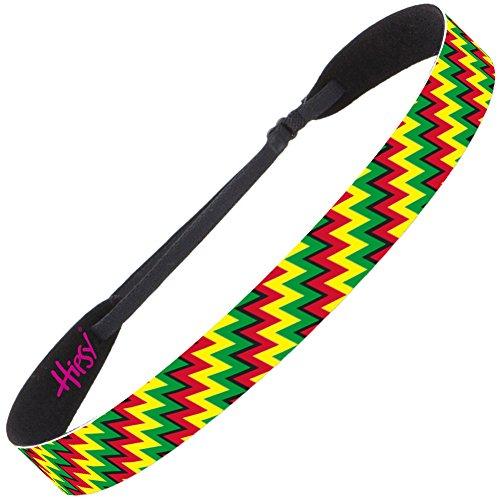 Hipsy Hipsy Women's Adjustable NO SLIP Sports Headbands Multi Color Pack (Rasta Multi 5pk)