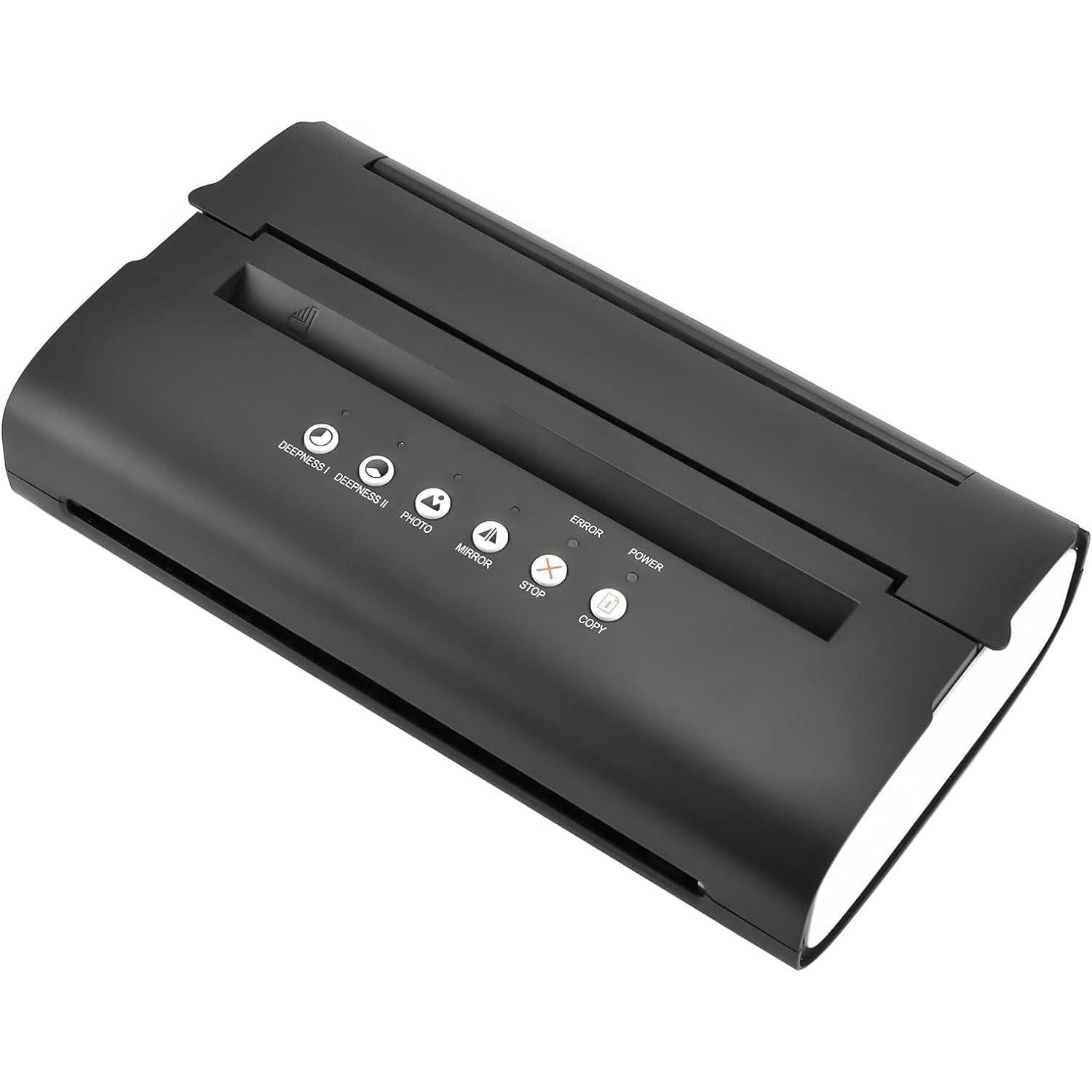 PODEC Portable Tattoo Stencil Printer, Rechargeable Tattoo Transfer Stencil Machine with Control Panel, App Control and Fast Transfer, Automatic Paper Fixation, for Temporary Permanent