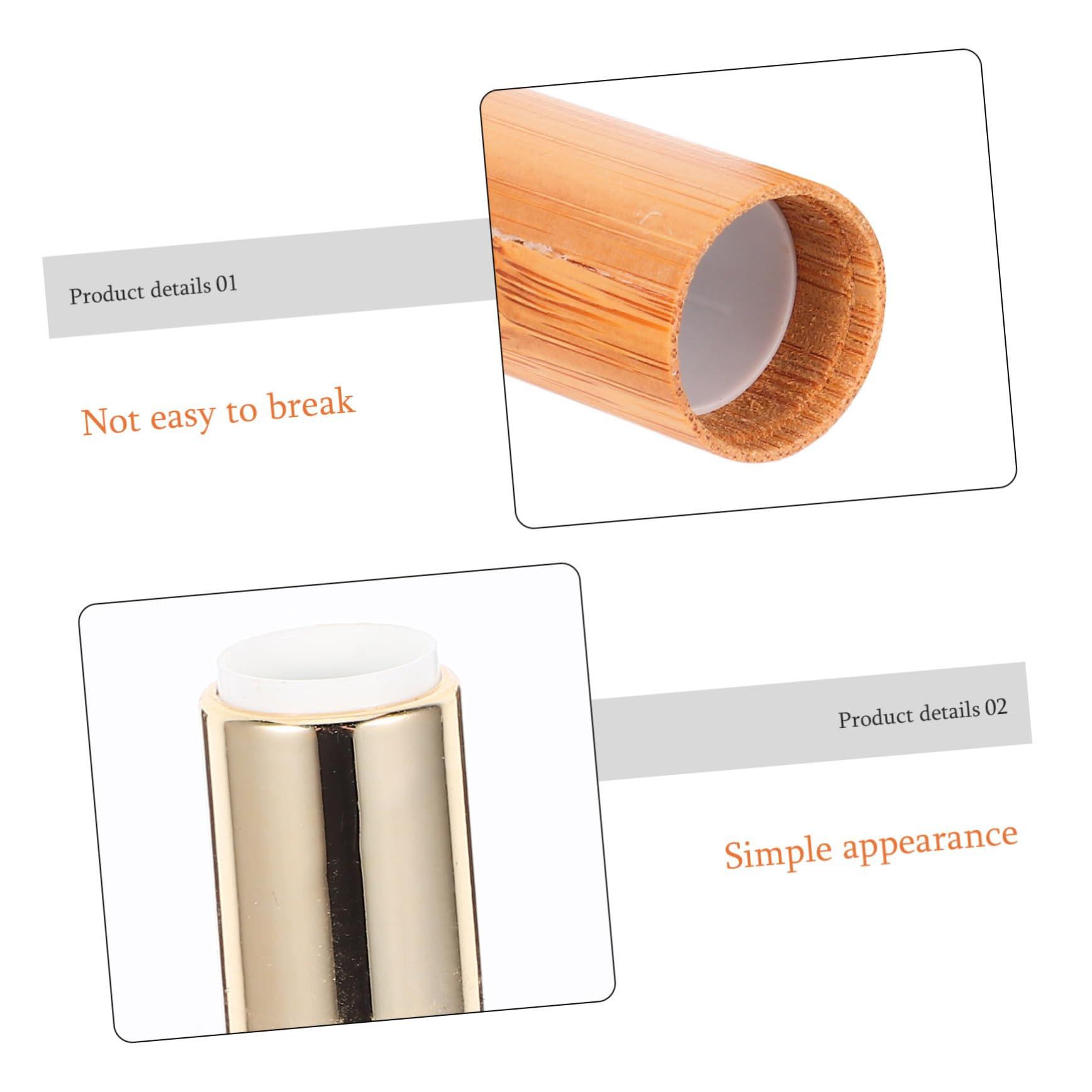 balacoo balacoo 2pcs Wood Lip Balm Tubes Diy Lip Gloss Tube Refillable Bottles Bottles Sample Container Lip Gloss Tubes Lip Balm Bottle Bamboo Wooden Tube