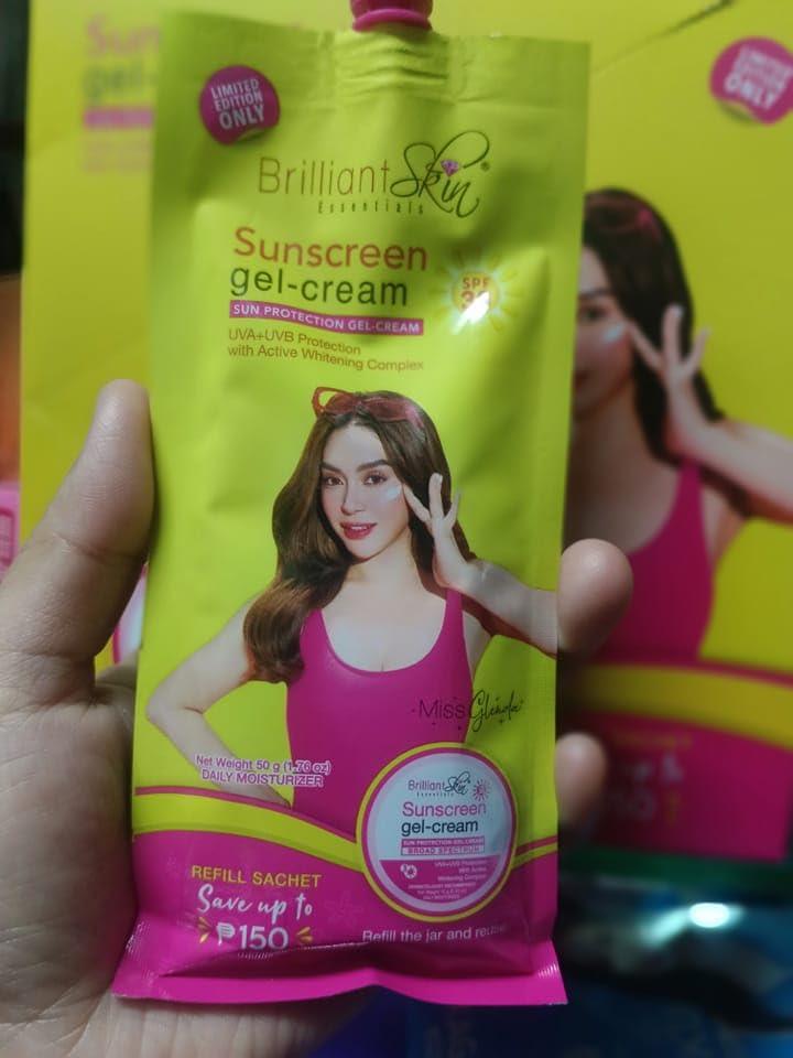 Brilliant Skin Brilliant Skin Sunscreen Gel-Cream SPF 30 Sachet Size 50 gram (Pack of 2), 3 Piece Set