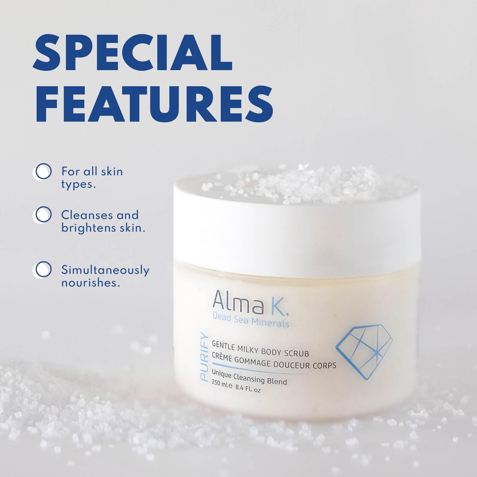 ALMA K Alma K Gentle Milky Body Scrub - Exfoliating Body Scrub - Body Exfoliator - Shower Scrub with Shea Butter - Exfoliating Scrub for Women - 8.4 oz