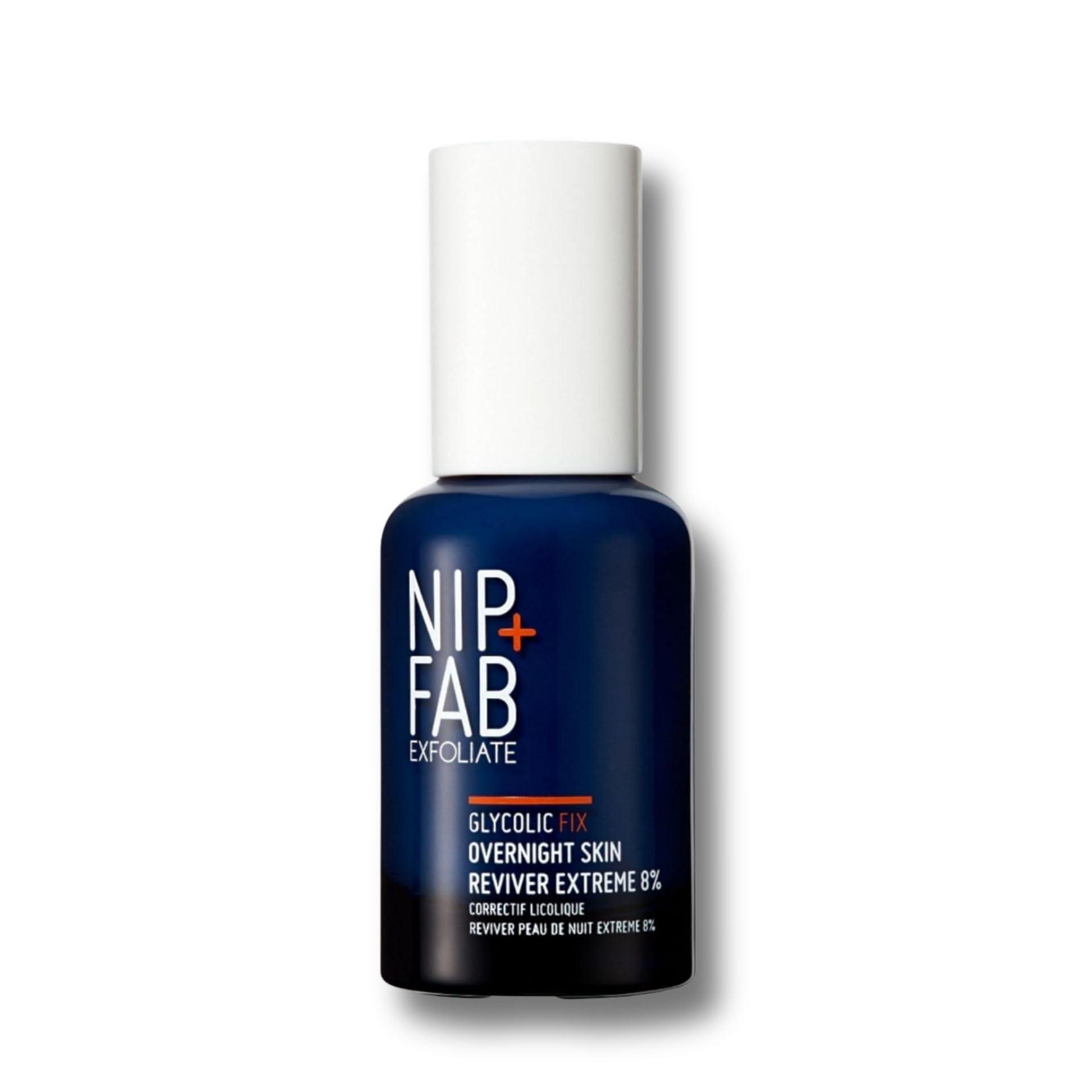 Nip+Fab Nip+Fab Glycolic Fix Overnight Skin Reviver Extreme 8%, 1.52 fl oz, Face Skin Exfoliant with Lactic Acid and Special Formula to Soften, Hydrate and Regenerate